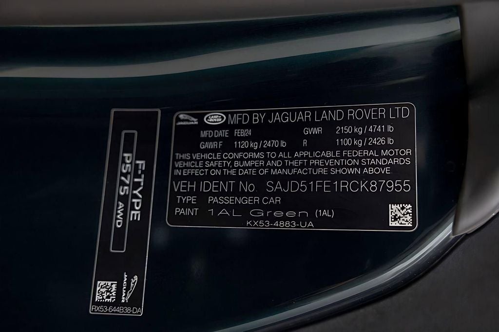 2024 Jaguar F-TYPE P575 R75
